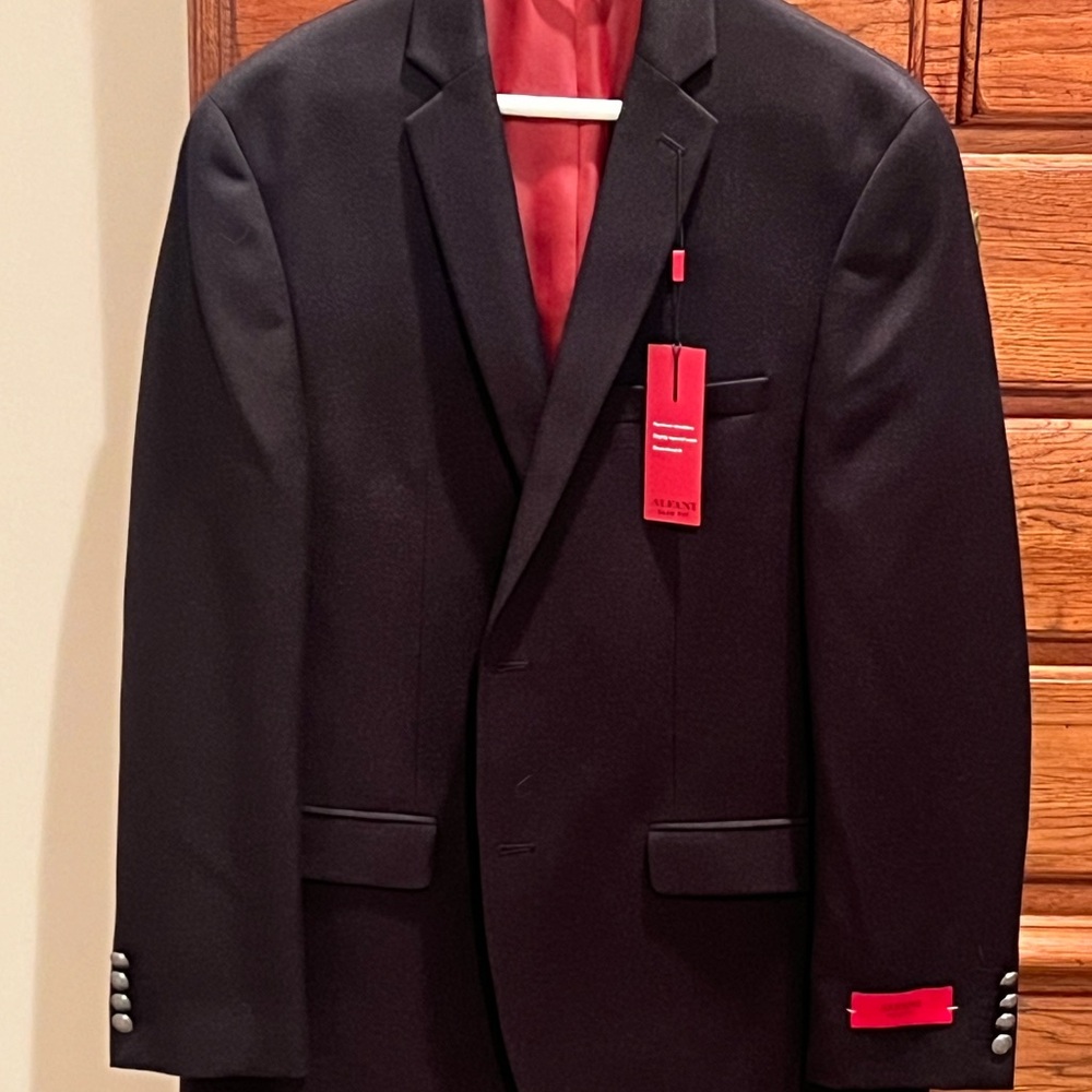 Alfani Elegant Black Blazer with Red Accents